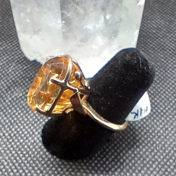 Natural Citrine and 14k Yellow Gold - Picture 4 of 7